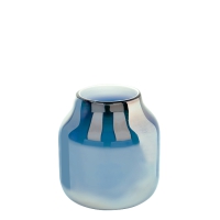 Lambert Ferrata Vase, arctic blue / metallic, mittel