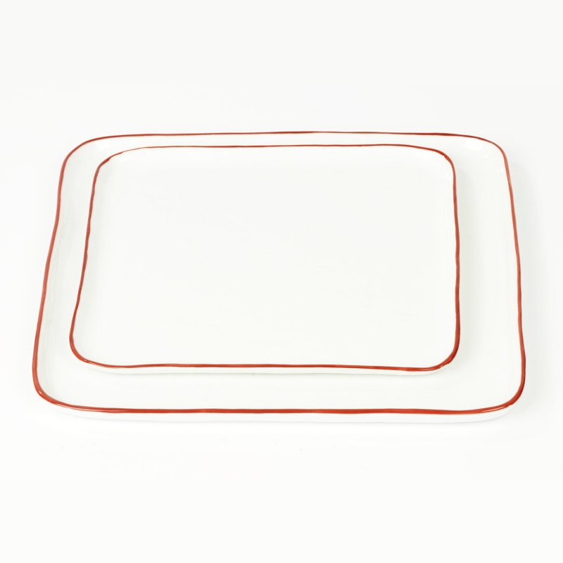 Lambert Piana, eckig, rot, 27 x 27 cm