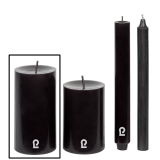 Lambert Kerze, zylindrisch, H 15 cm, D 8 cm, schwarz