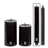 Lambert Kerze, zylindrisch, H 24 cm, D 3 cm, schwarz