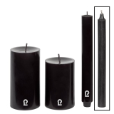 Lambert Kerze, zylindrisch, H 25 cm, D 2,1 cm, schwarz