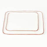 Lambert Piana, eckig, rot, 27 x 27 cm
